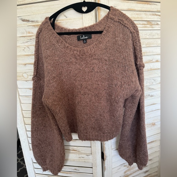 Lulu’s Always Together Mauve Purple Balloon Sleeve Sweater - Picture 5 of 5